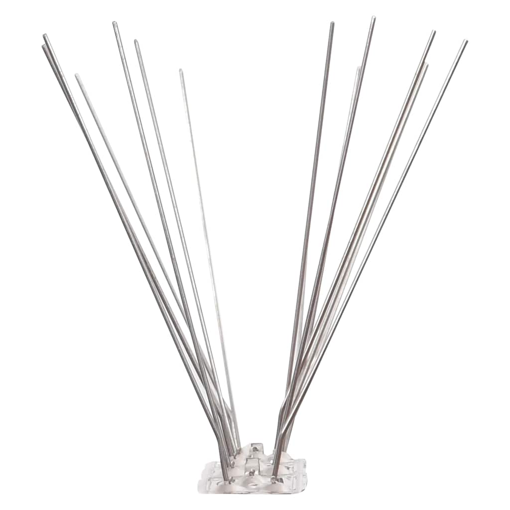 vidaXL 4-row Stainless Steel Bird & Pigeon Spikes Set of 20 10 m 4