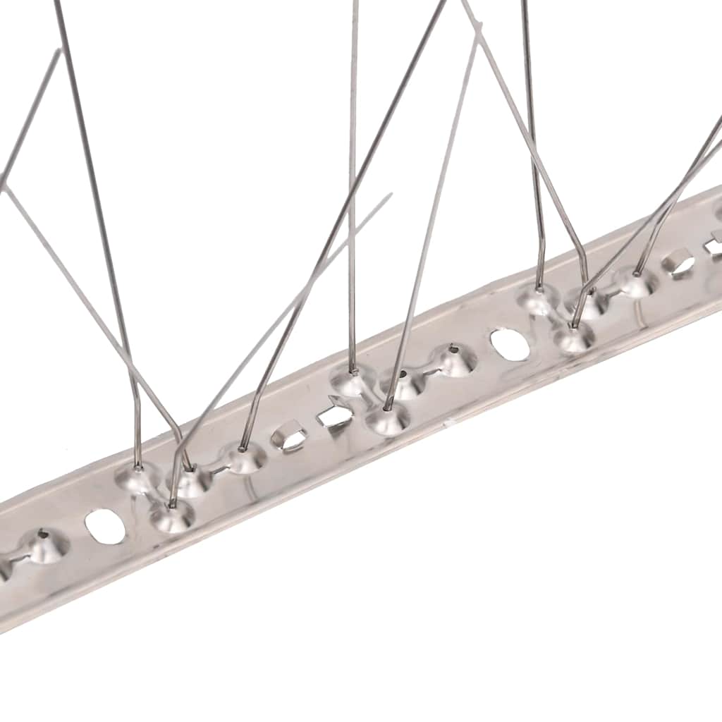 vidaXL 5-row Stainless Steel Bird & Pigeon Spikes Set of 20 10 m 4