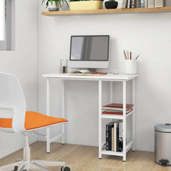 Computer Desk 80x40x72 cm MDF and Metal White