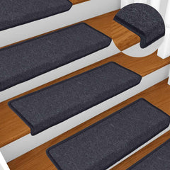 Stair Mats Rectangular Edge 15 in Dark Grey and Blue