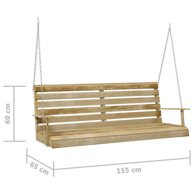 Swing Bench Impregnated Pinewood 155x65x60 cm