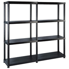 vidaXL Storage Shelf 4-Tier Black 122x30.5x130 cm Plastic 1