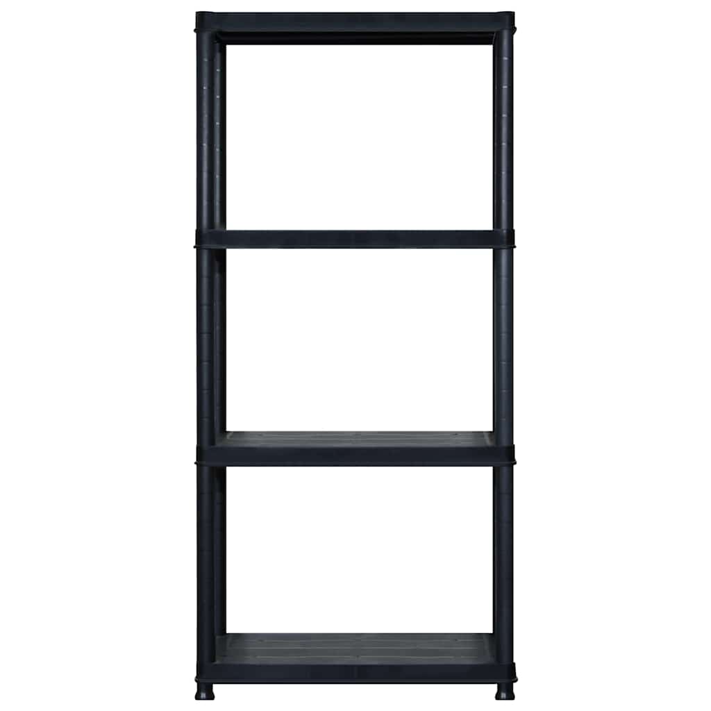 vidaXL Storage Shelf 4-Tier Black 122x30.5x130 cm Plastic 3