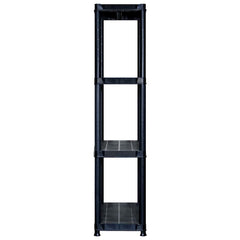 vidaXL Storage Shelf 4-Tier Black 122x30.5x130 cm Plastic 4