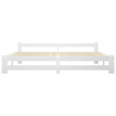 Bed Frame without Mattress Solid Pine Wood White 200 x 200 cm