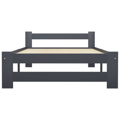 Bed Frame Dark Grey Solid Pine Wood 100x200 cm