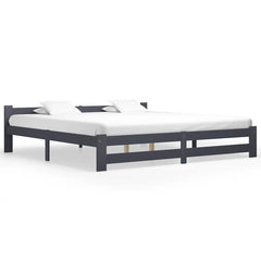 vidaXL Bed Frame without Mattress Dark Grey Solid Pine Wood 200x200 cm 1