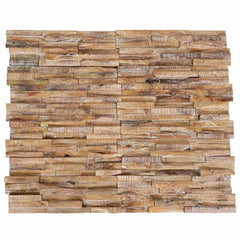 3D Wall Cladding Panels 10 pcs 1,01 m² Solid Teak Wood 56 x 18 x 2 cm