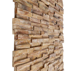 3D Wall Cladding Panels 10 pcs 1,01 m² Solid Teak Wood 56 x 18 x 2 cm