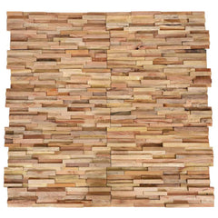 3D Wall Cladding Panels 10 pcs 1,01 m² Solid Teak Wood 56 x 20 x 2 cm