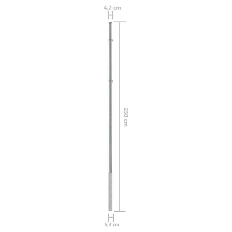 Sunshade Sail Pole 250 cm Stainless Steel