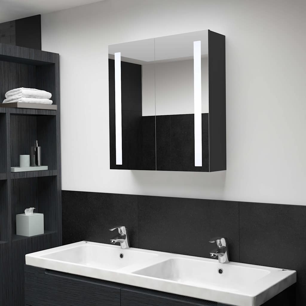 325542 vidaXL LED Bathroom Mirror Cabinet 62x14x60 cm 1