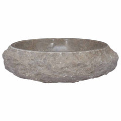 149158 vidaXL Sink Grey Ø40x12 cm Marble 2