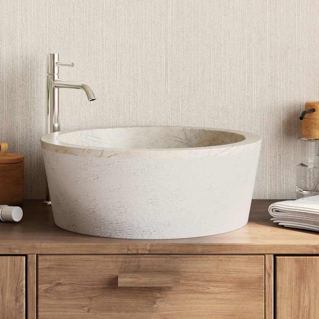 Sink Ø40x15 Marble Cream