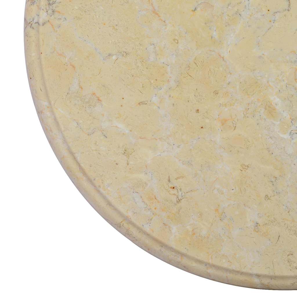vidaXL Table Top Cream Ø40x2.5 cm Marble 6