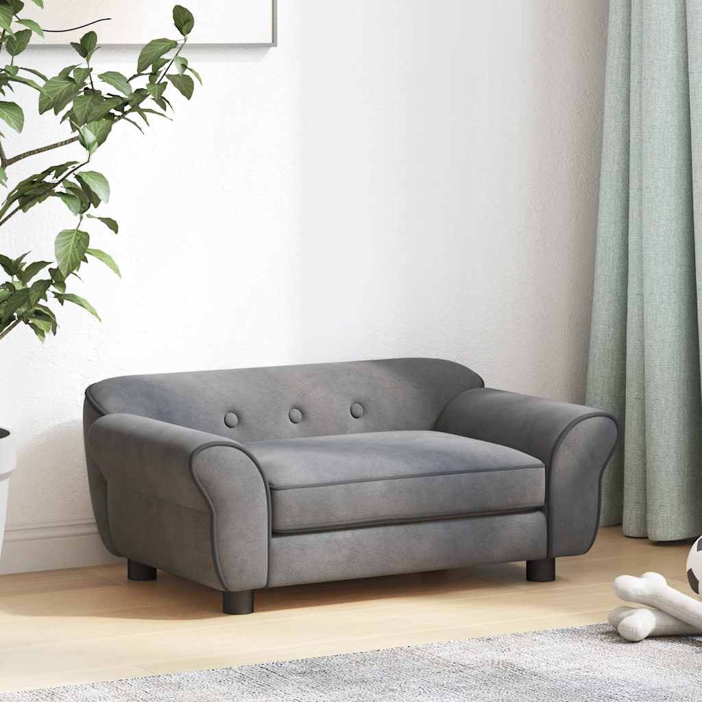 Dog Sofa 72x45x30 cm Plush Dark grey