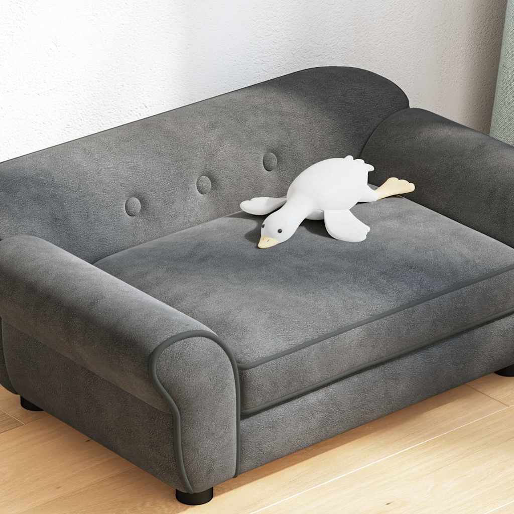 Dog Sofa 72x45x30 cm Plush Dark grey