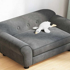Dog Sofa 72x45x30 cm Plush Dark grey