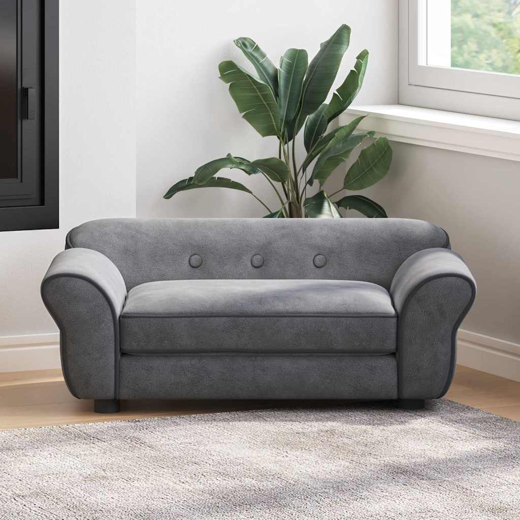 Dog Sofa 72x45x30 cm Plush Dark grey