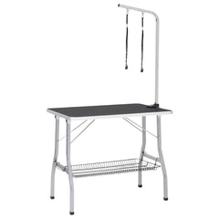 171068 vidaXL Adjustable Dog Grooming Table with 2 Loops and Basket 2