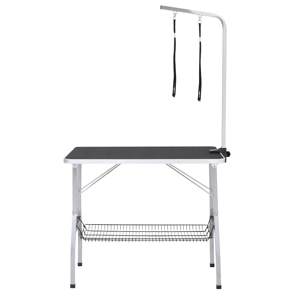 171068 vidaXL Adjustable Dog Grooming Table with 2 Loops and Basket 3