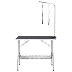 171068 vidaXL Adjustable Dog Grooming Table with 2 Loops and Basket 3