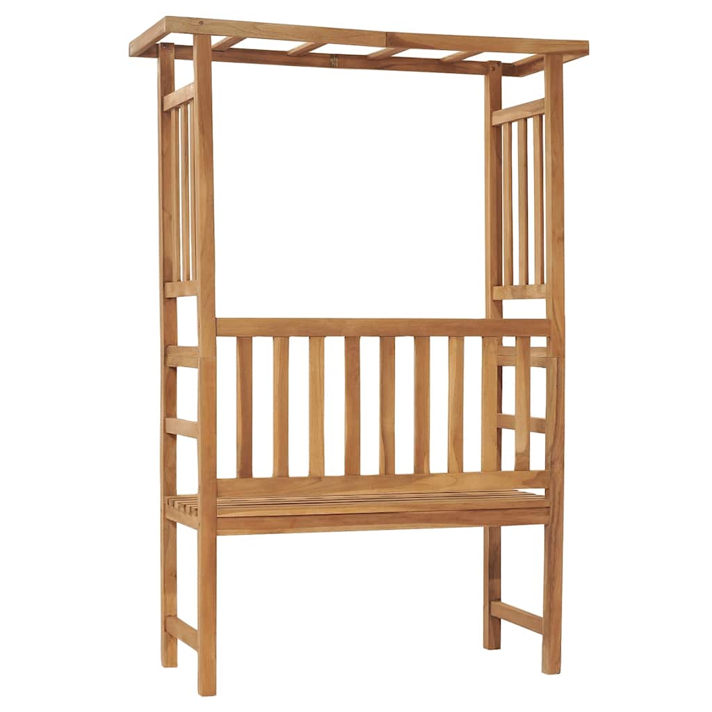 vidaXL Garden Bench with Pergola 115 cm Solid Teak Wood 4