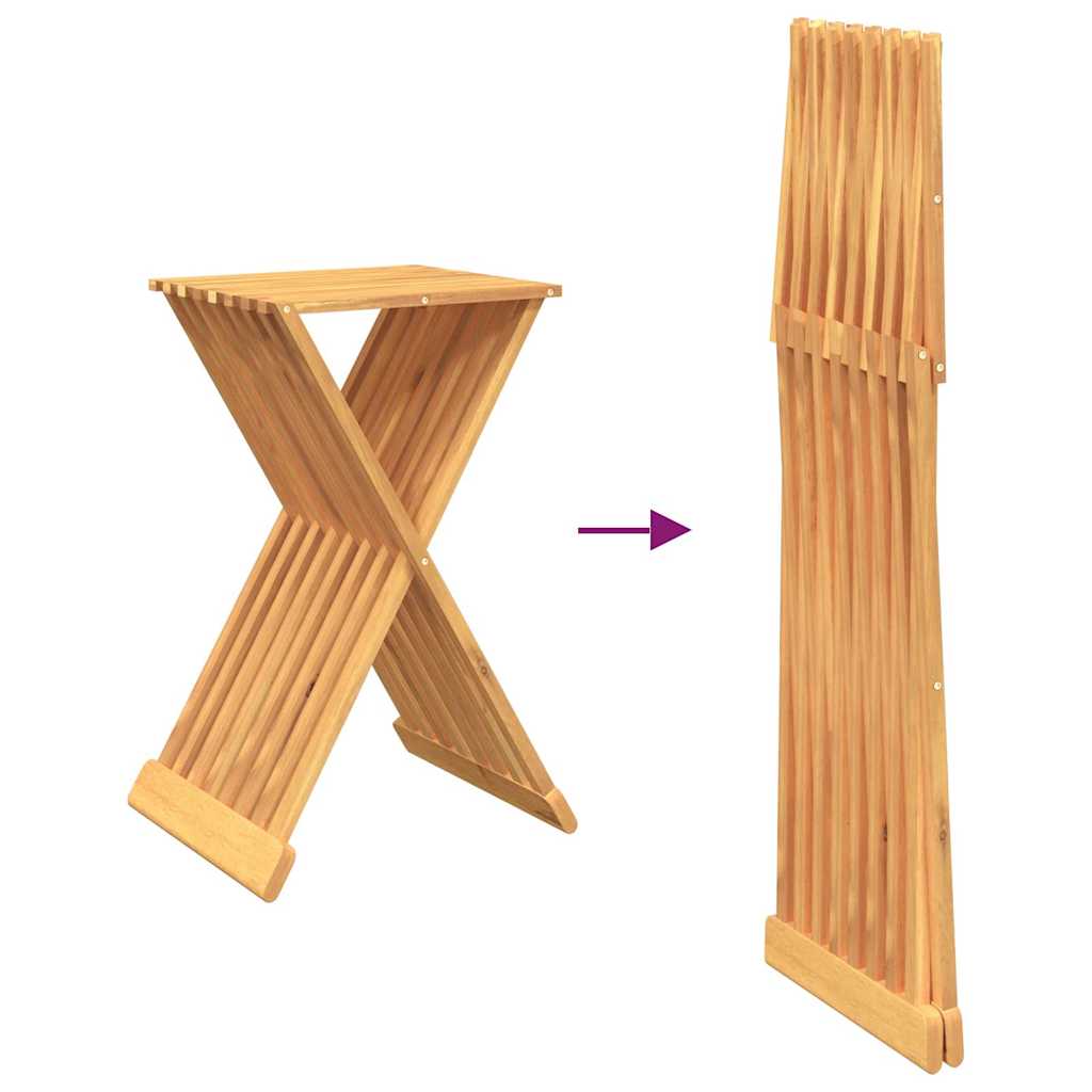 vidaXL Folding Stool 40x32.5x70 cm Solid Wood Teak 6