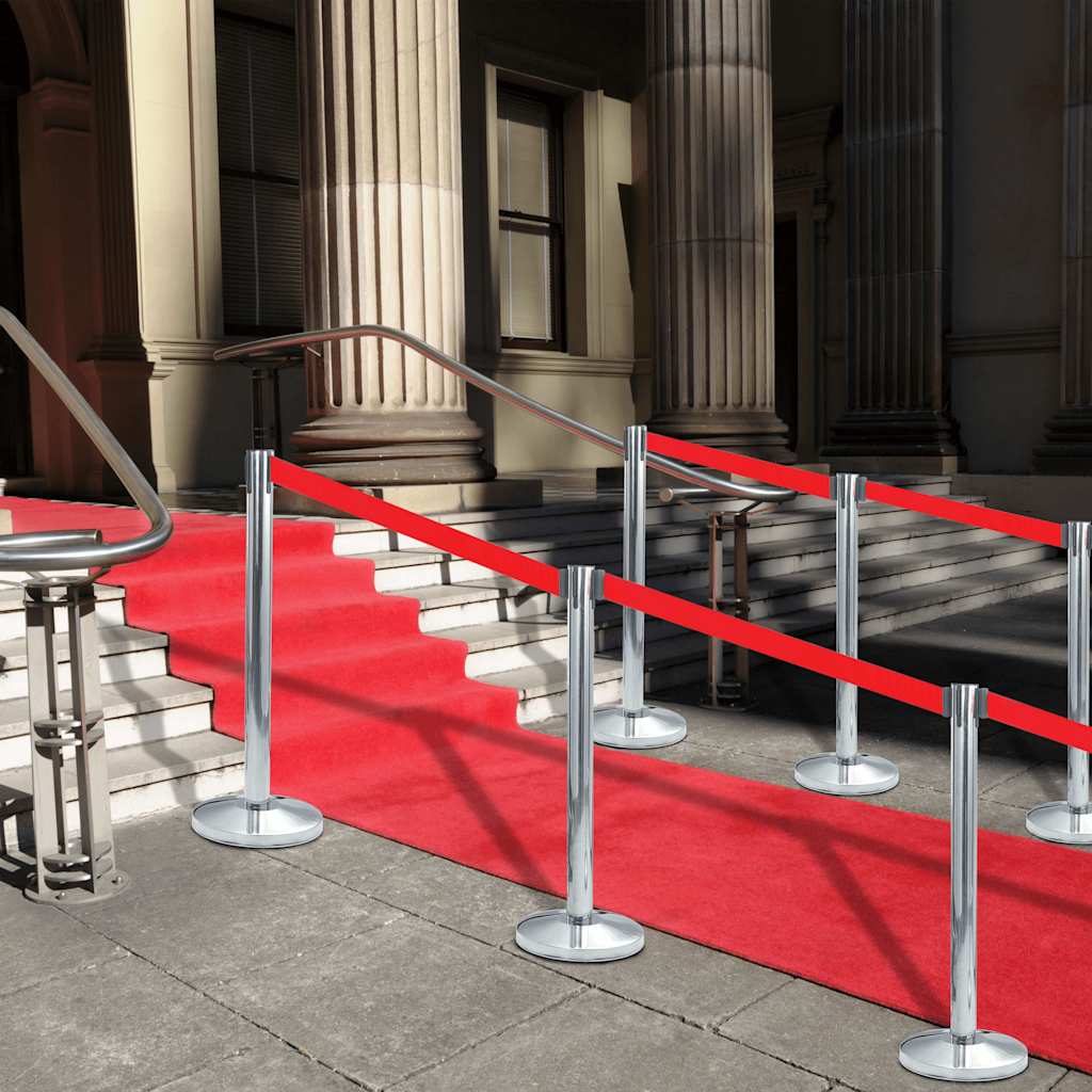 vidaXL Stanchions with Belts Airport Barrier