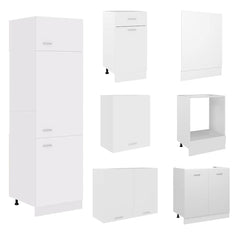vidaXL 7 Piece Kitchen Cabinet Set Lyon" White Engineered Wood 4