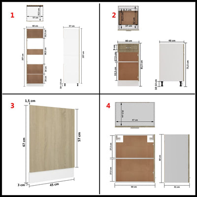 7 Piece Kitchen Cabinet Set Sonoma Oak Engineered Wood