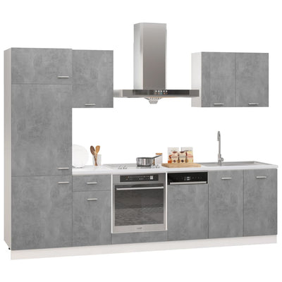 7 Piece Kitchen Cabinet Set Concrete Grey Engineered Wood