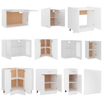 11 Piece Kitchen Cabinet Set White Engineered Wood