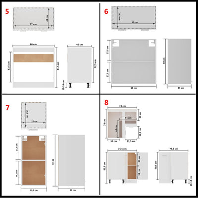 11 Piece Kitchen Cabinet Set White Engineered Wood