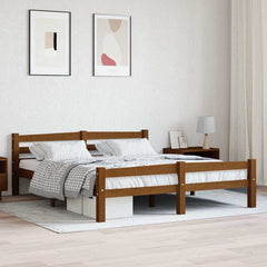 vidaXL Bed Frame without Mattress Honey Brown Solid Pinewood 160x200cm 1