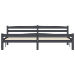 vidaXL Bed Frame without Mattress Dark Grey Solid Pinewood 200x200 cm 4