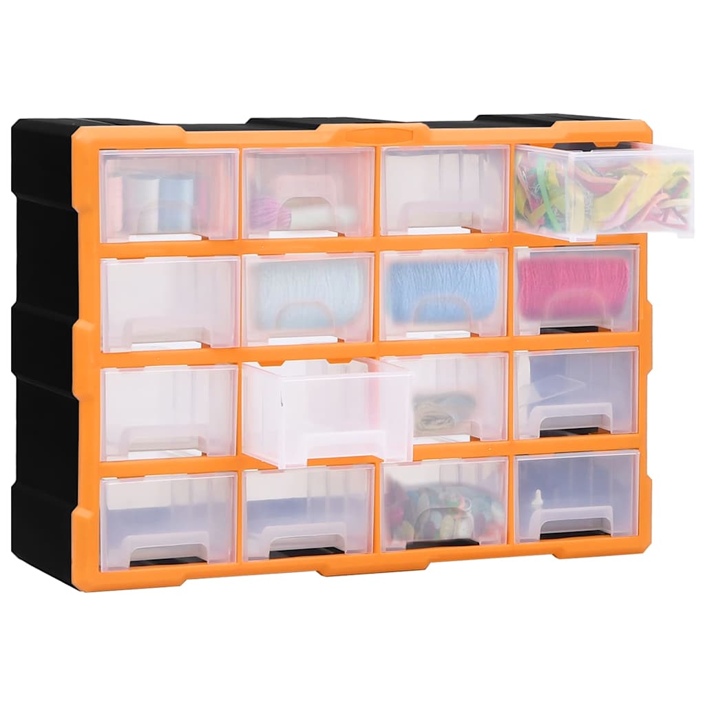 vidaXL Multi-drawer Organiser with 16 Middle Drawers 52x16x37 cm 2
