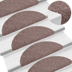vidaXL Stair Mat |  Set of 10 | Cream | Needle-punched fabric | 65 x 21 cm 1