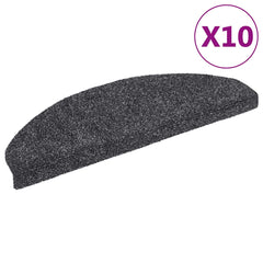 vidaXL Stair Mat | Set of 10 | Dark grey | Needle-punched fabric 2