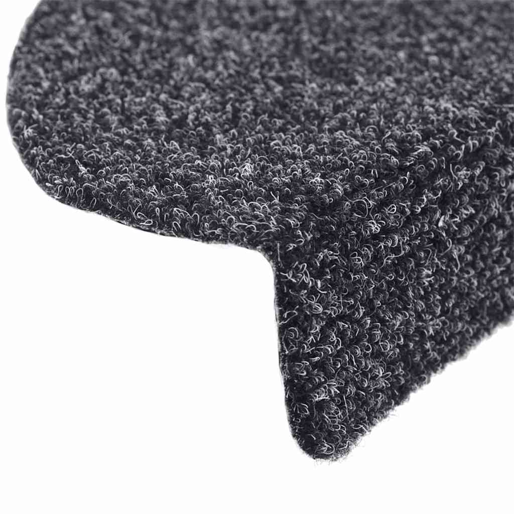 vidaXL Stair Mat | Set of 10 | Dark grey | Needle-punched fabric 6