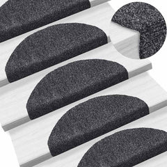 vidaXL Stair Mat | Set of 10 | Dark grey | Needle-punched fabric 1
