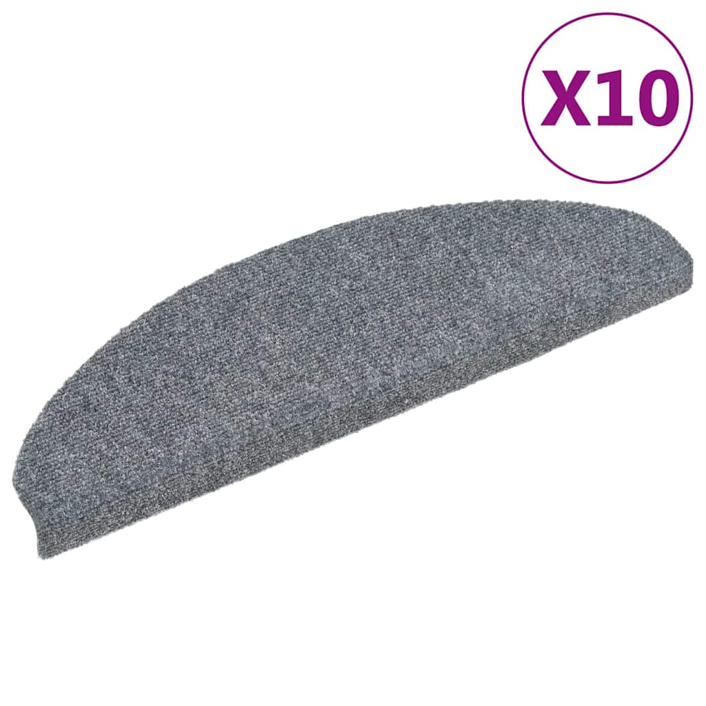 vidaXL Stair Mat |  Set of 10 | Light grey | Needle-punched fabric 2