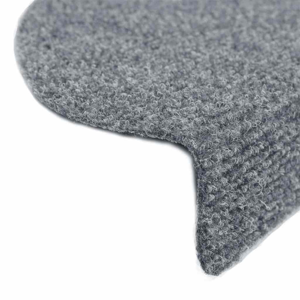 vidaXL Stair Mat |  Set of 10 | Light grey | Needle-punched fabric 6