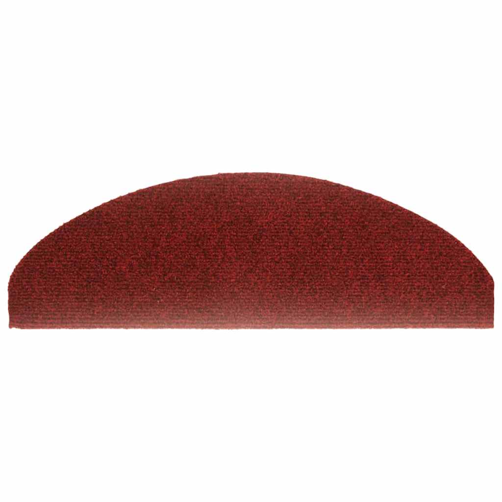 vidaXL Stair Mat | Set of 10 | Red | Needle-punched fabric | 65x21x4 cm 4