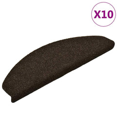 vidaXL Stair Mat | Set of 10 | Dark brown | Needle-punched fabric (100% PP) 2