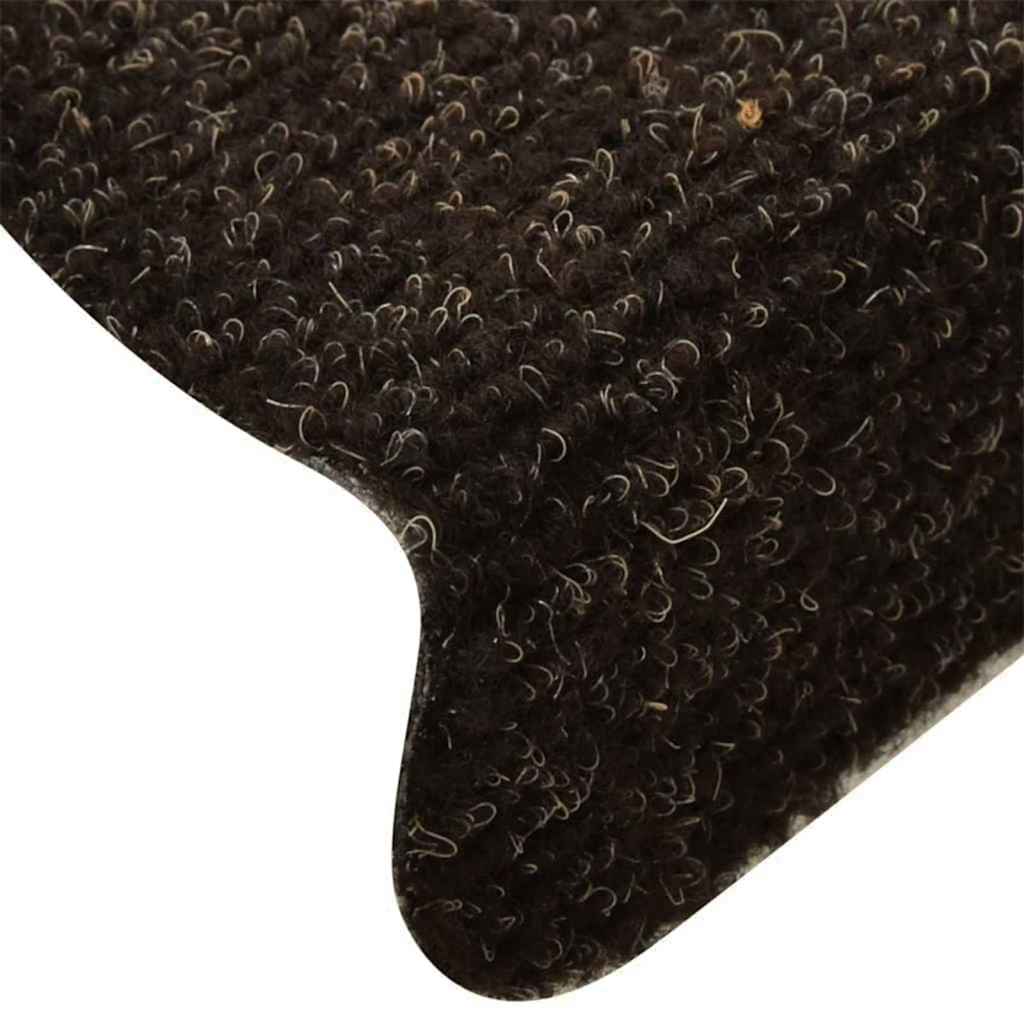 vidaXL Stair Mat | Set of 10 | Dark brown | Needle-punched fabric (100% PP) 6