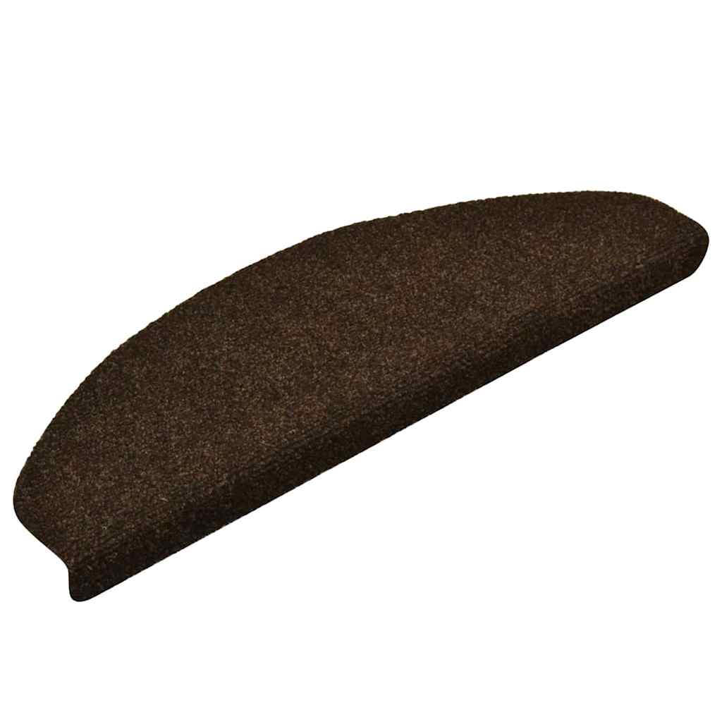 vidaXL Stair Mat | Set of 10 | Brown | Needle-punched fabric (100% PP) 2