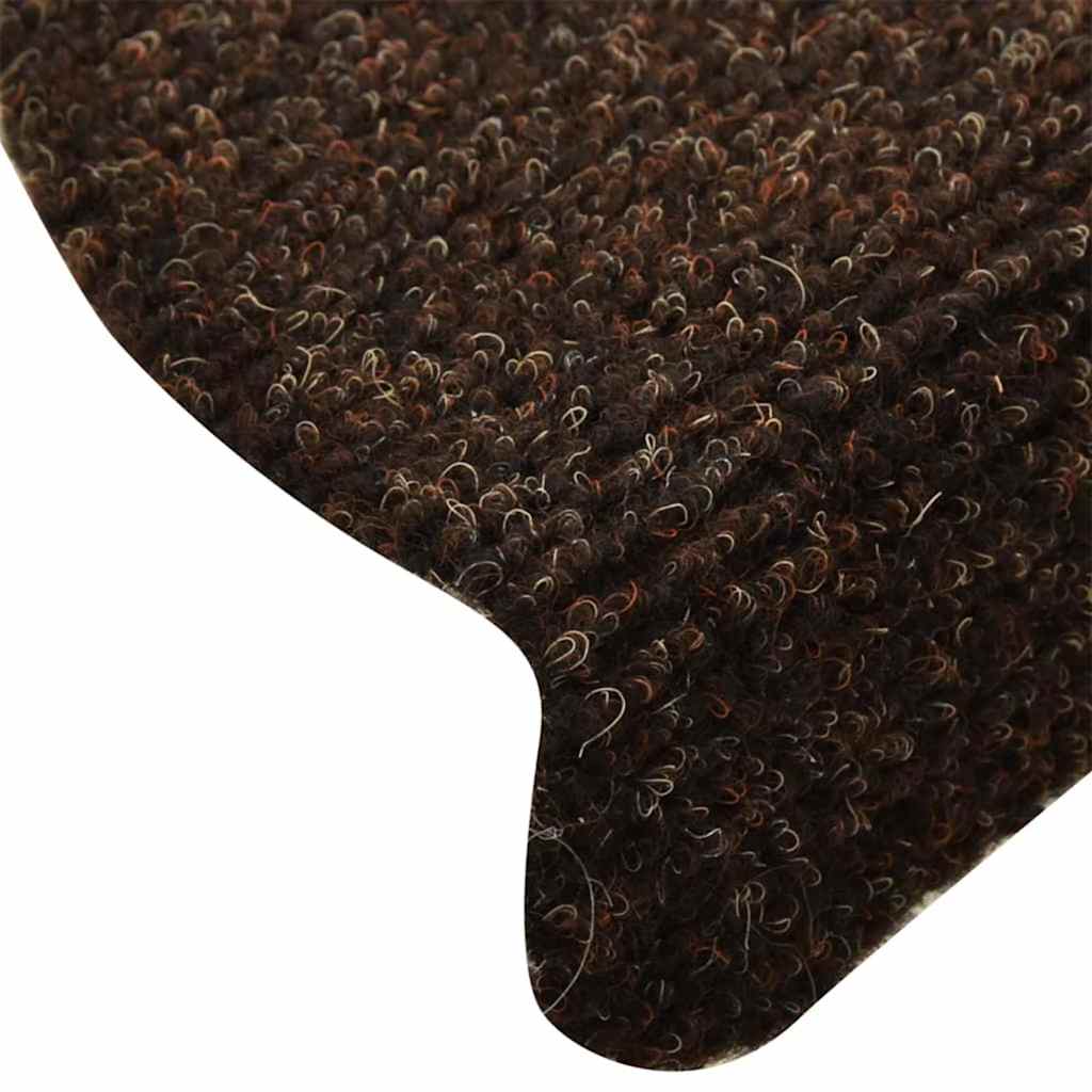vidaXL Stair Mat | Set of 10 | Brown | Needle-punched fabric (100% PP) 6