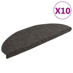 vidaXL Stair Mat | Set of 10 | Anthracite | Needle-punched fabric (100% PP) 1