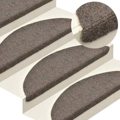 vidaXL Stair Mat | Set of 10 | Cream | Needle-punched fabric (100% PP) 1